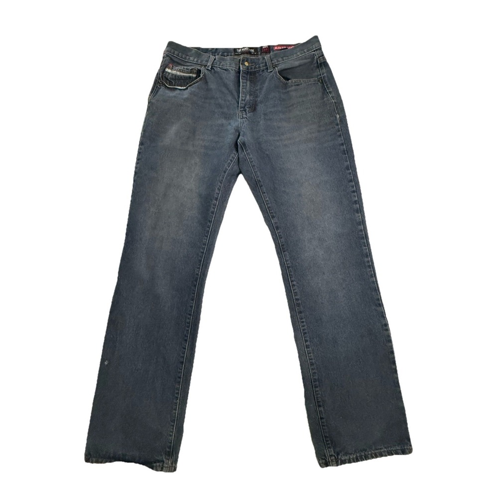 Ecko Unltd. Jeans Mens Mid-Rise Straight Slim Athletic Fit Blue Denim Size 34x32